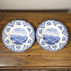 Johnson bros England plate (2) old Britain castles